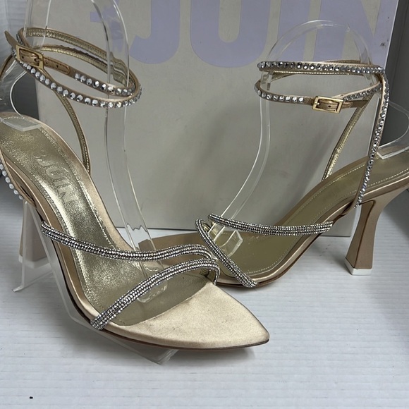 Revolve 3JUIN Giglio 95mm crystal-embellished sandals Size 38 Like New